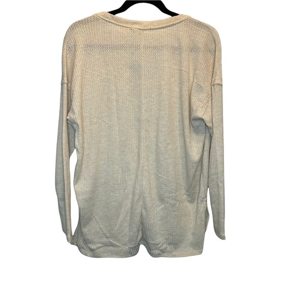 Gibson Look Thermal V-Neck Tunic in Oat / Beige Medium NWT NEW - Picture 7 of 7
